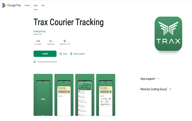 Trax courier tracking app